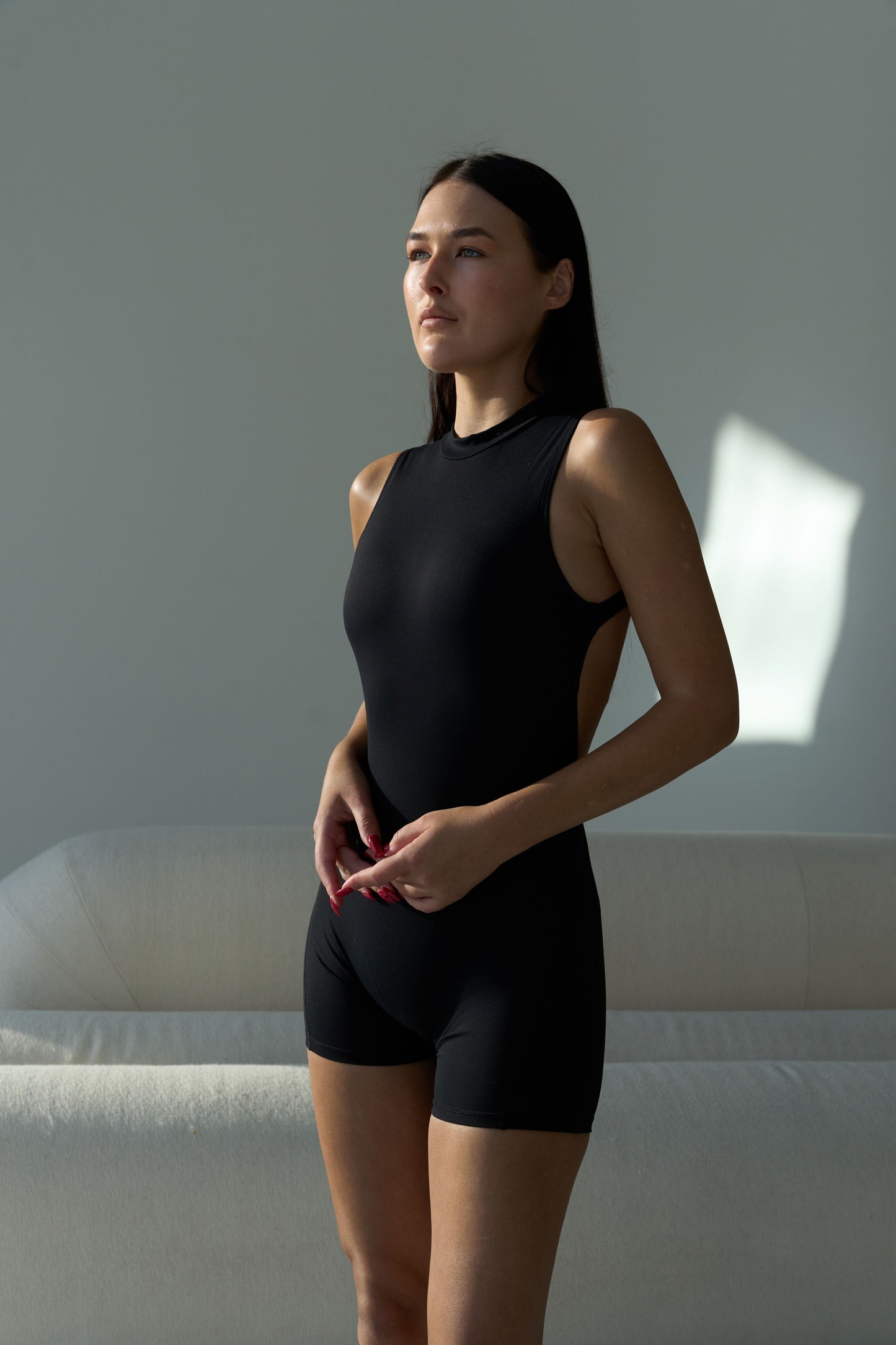 BlissBody Scrunch Romper Black