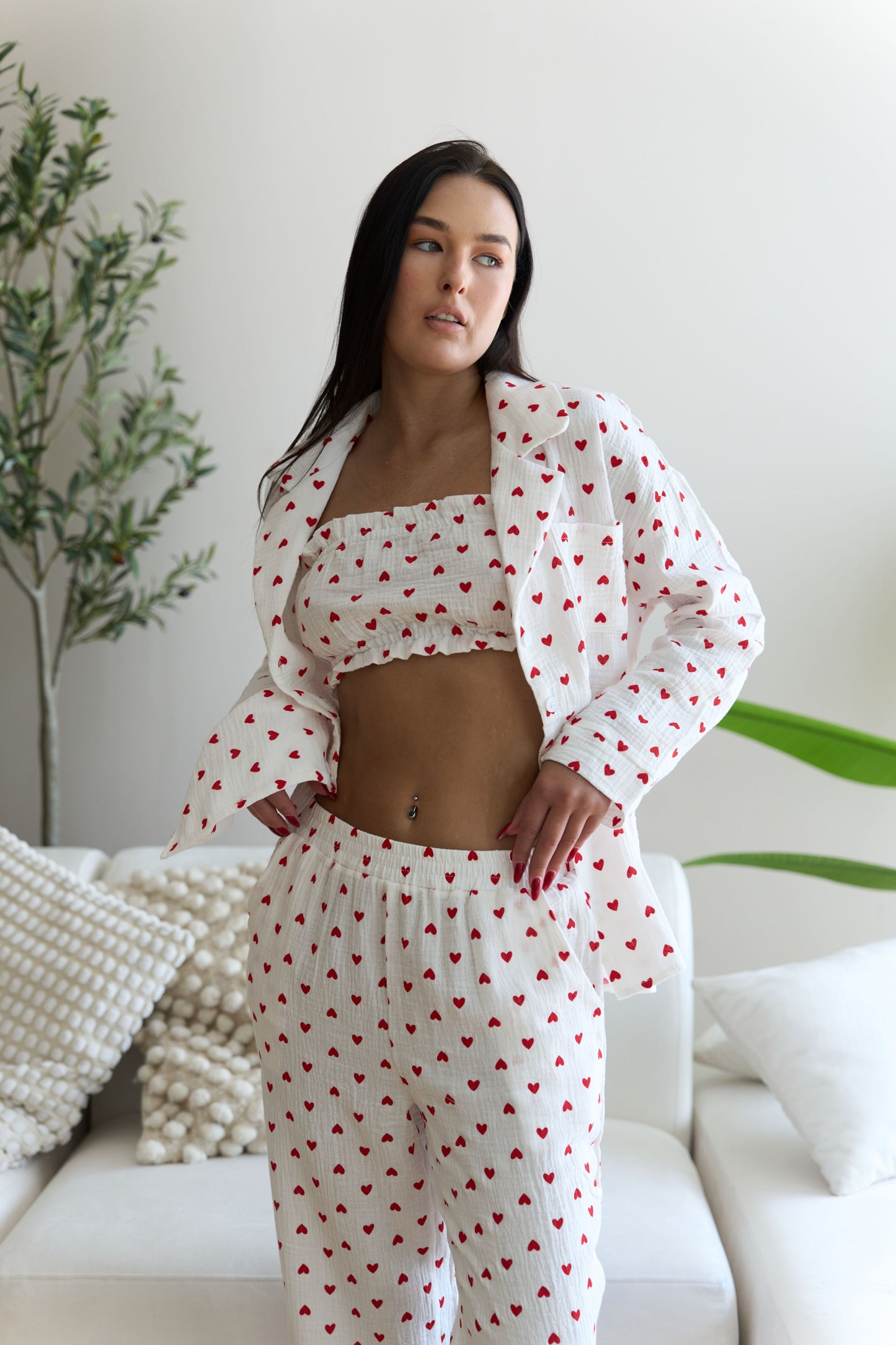 Heart pajama 3 pieces set