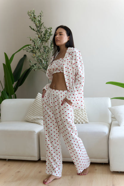 Heart pajama 3 pieces set